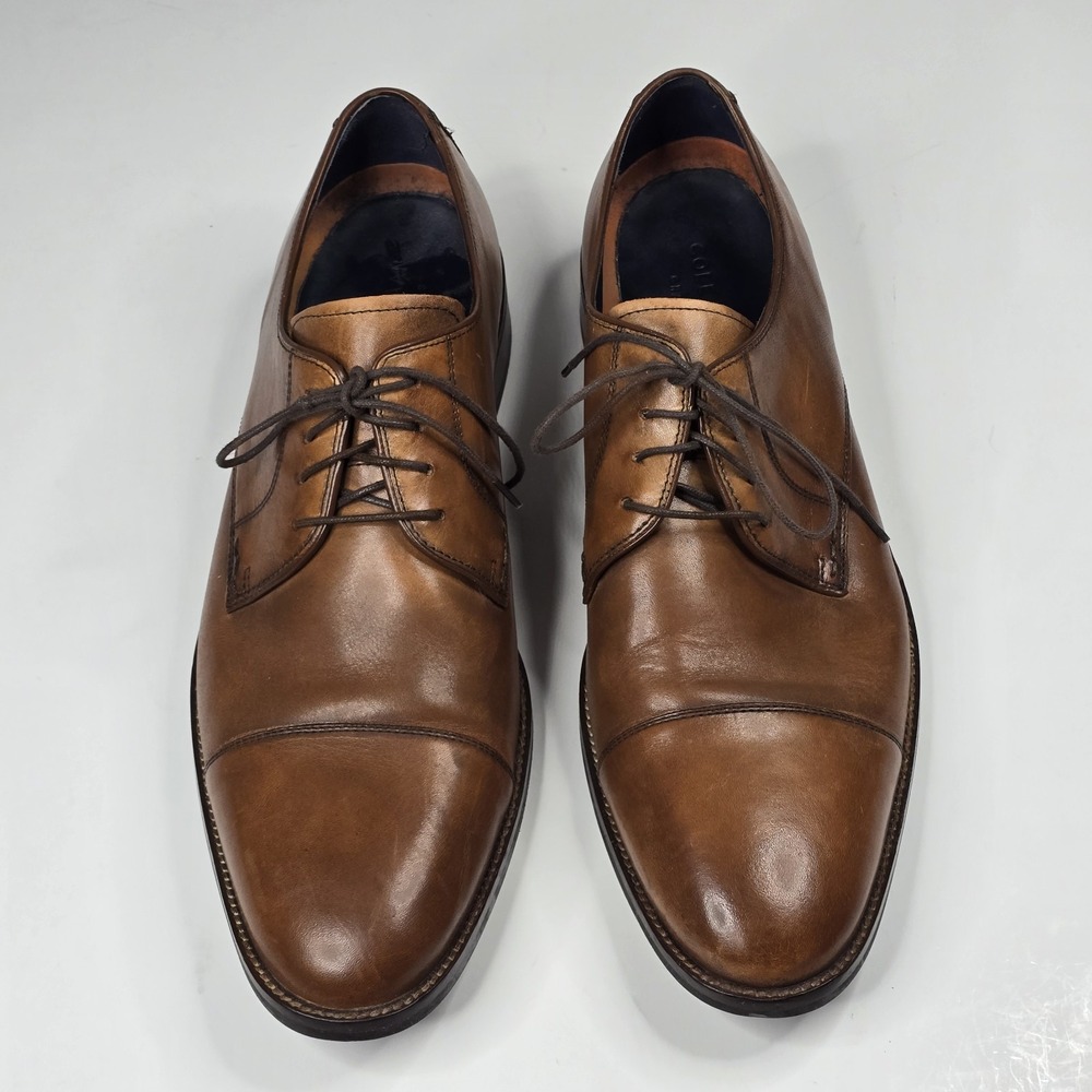 Cole Haan Shoes Mens 12M British Tan Leather Cap Toe Oxford Derby Grand OS C1163